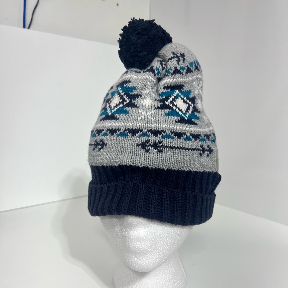 Gymboree Toddler Winter Hat Medium Navy White Design